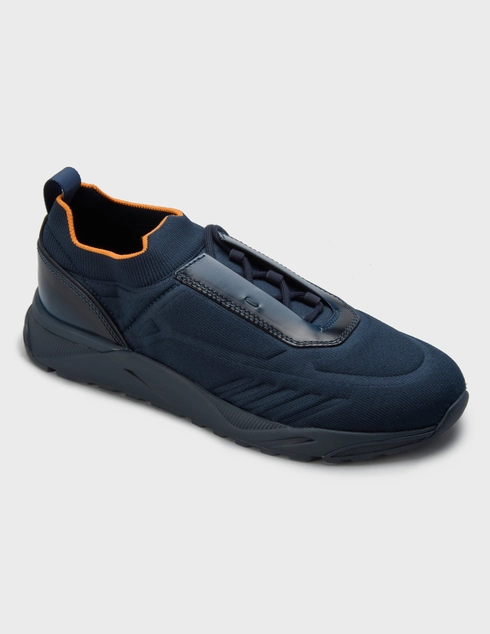 синие Кроссовки Santoni MBI022132-U61_blue