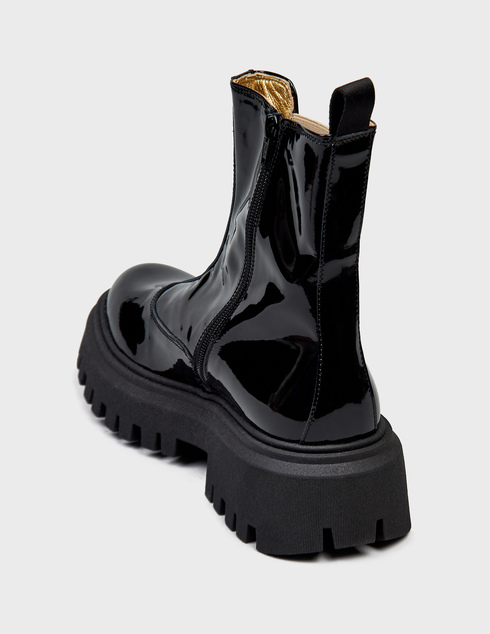 женские черные Ботинки Moschino 76034-gold_black - фото-2