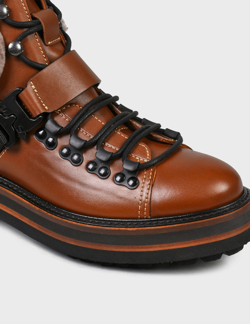 женские коричневые кожаные Ботинки Roberto Festa SHARTFORD-brown - фото-5