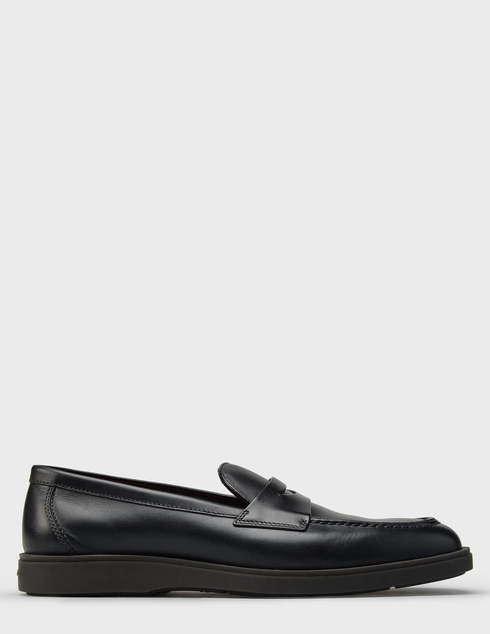 мужские черные кожаные Лоферы Santoni 18714_black - фото-5