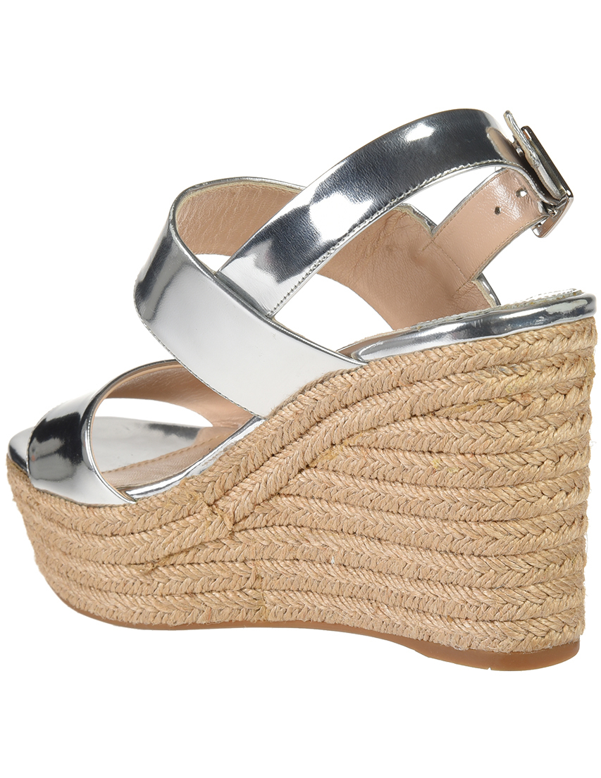 женские серебряные Босоножки Prada PR9465_silver - фото-2