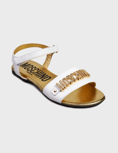 белые Сандалии Moschino 77387-gold_white