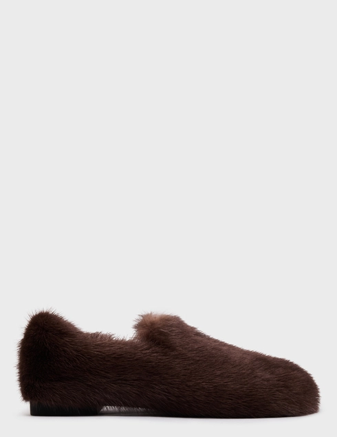 женские коричневые меховые Лоферы Helena Soretti SOFI-brown - фото-5