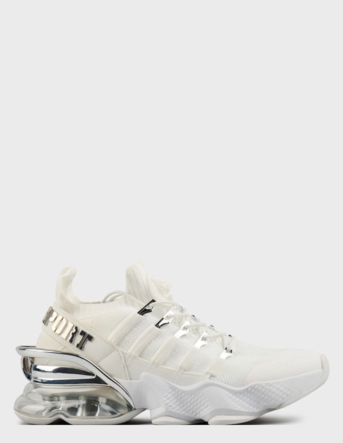 женские белые текстильные Кроссовки Plein Sport USC0518STE003N-0191 - фото-5