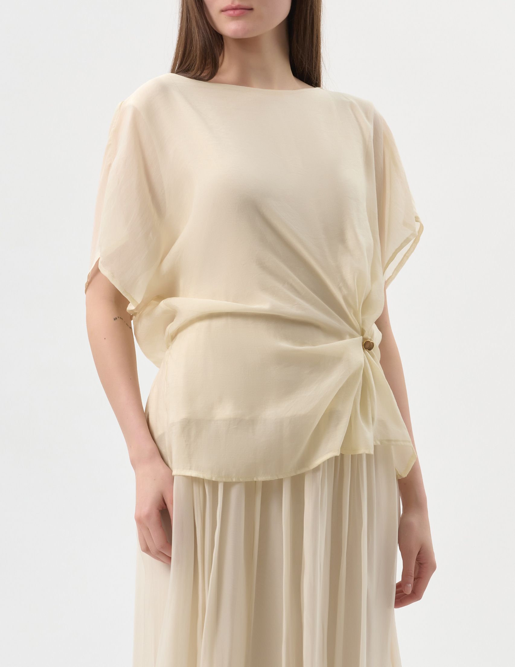 

Блуза, Бежевый;молочный