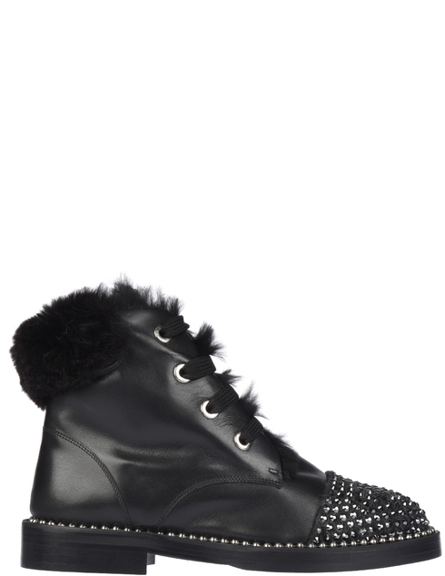 женские черные кожаные Ботинки Eddy Daniele 9202_black - фото-5