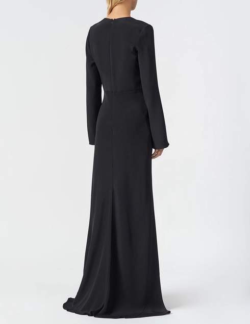 Cushnie Cush-318303G-42-BLACK-4PLY-SILK-CREPE-maxi-black фото-3