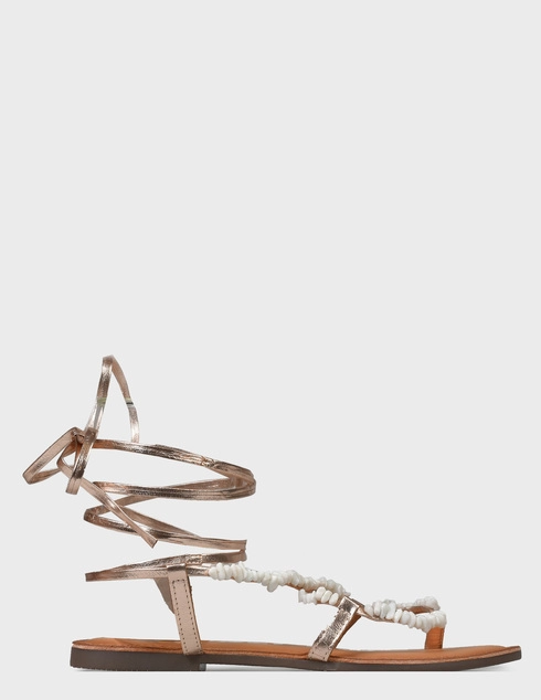 женские золотые кожаные Сандалии Gioseppo 66036-P-bianco-gold - фото-5