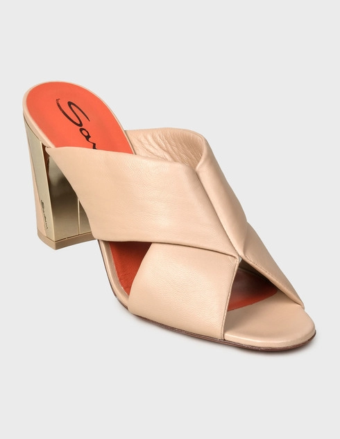 бежевые Мюли Santoni WHTP57982HA7SPPTP14-beige