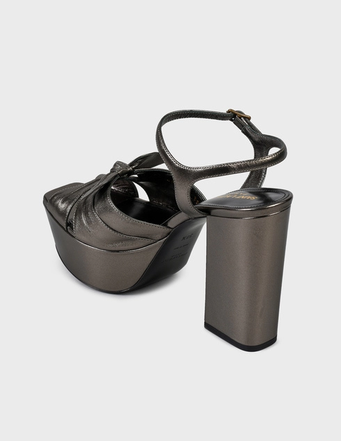 женские серебряные Босоножки Saint Laurent Paris 4781-silver - фото-2