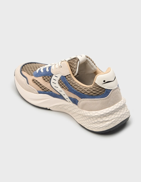 мужские бежевые Кроссовки Voile Blanche 9075-blu_beige - фото-2