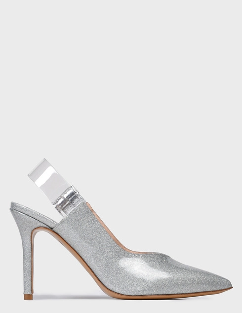 женские серебряные резиновые Босоножки Pinko 1H20Q6-Y621-ZZF-silver - фото-5