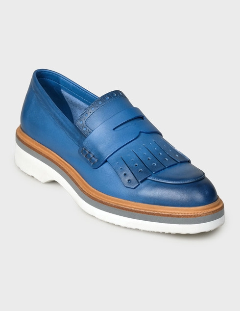 синие Лоферы Santoni WUSH56968HQMSLGAU34-blue