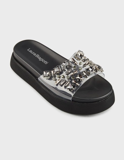 черные Шлепанцы Laura Biagiotti 9108-sil-strass_black