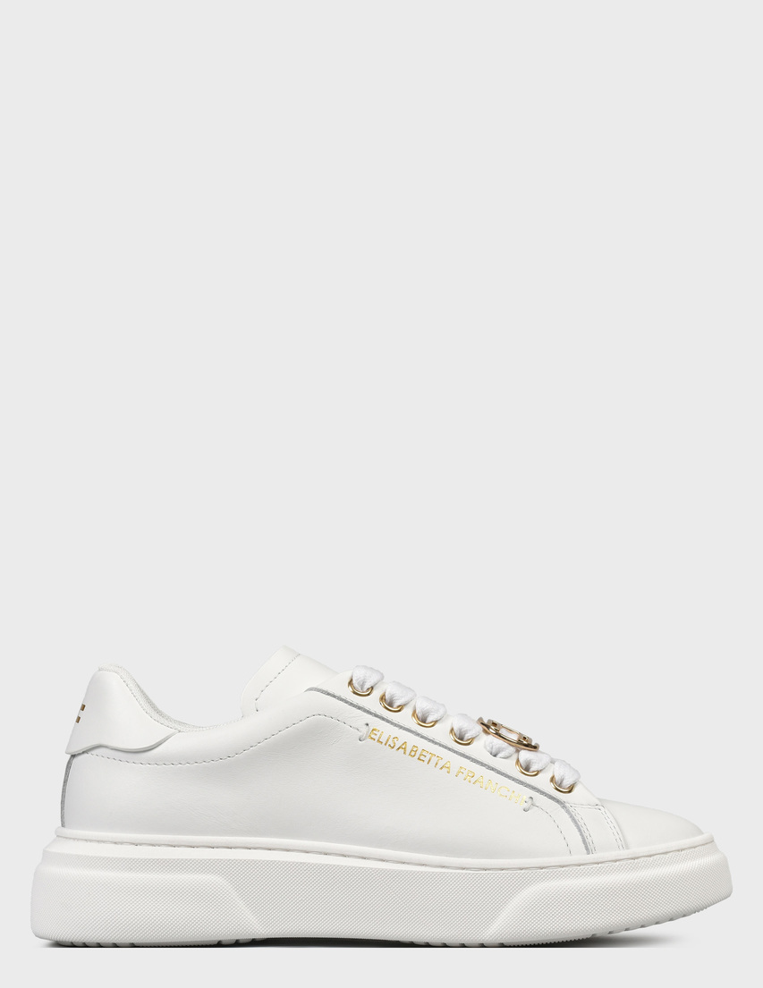 женские белые Кеды Elisabetta Franchi SA-60H-21E2-V250-100 - фото-2
