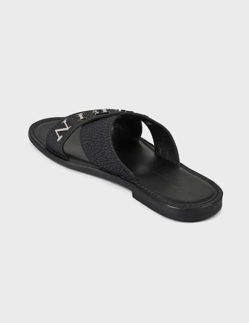 мужские черные Шлепанцы Philipp Plein 0151_black - фото-2