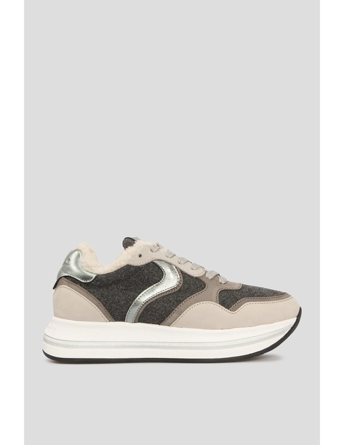 женские бежевые кожаные Кроссовки Voile Blanche 2018657-3B26-beige - фото-5