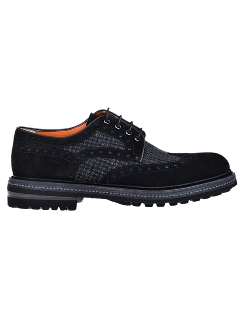 мужские черные Броги Santoni S13422 - фото-2