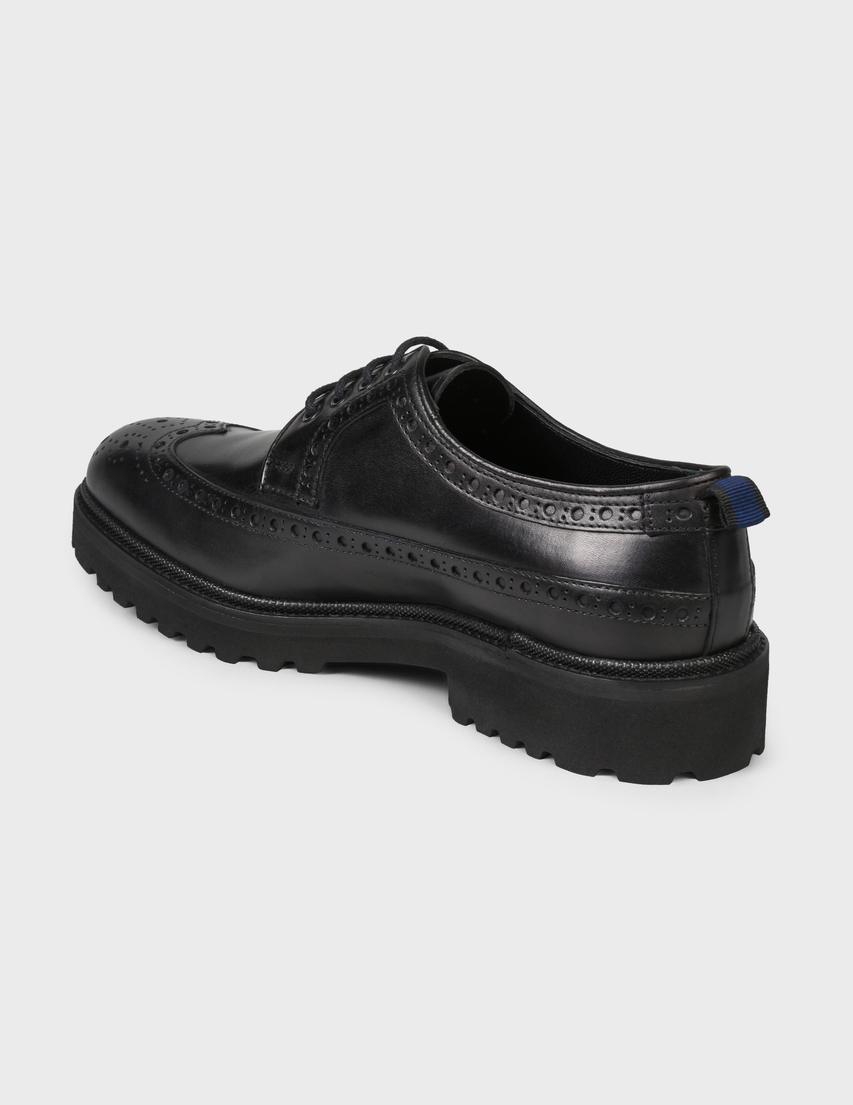 мужские черные Дерби Roberto Serpentini 4638-black - фото-2