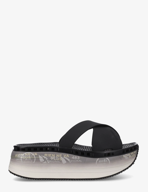 женские черные полиуретан Шлепанцы Premiata MOURA_7457 - фото-5