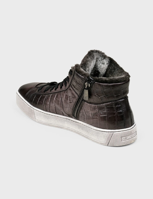 мужские серые Кеды Santoni Sant-AW19-MBGL20870SPOPOCCG62-gray - фото-2