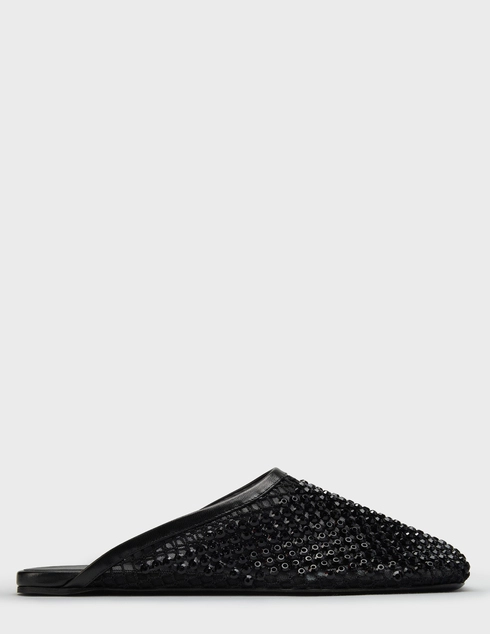 женские черные текстильные Шлепанцы Vittorio Virgili 6344-strass_black - фото-5