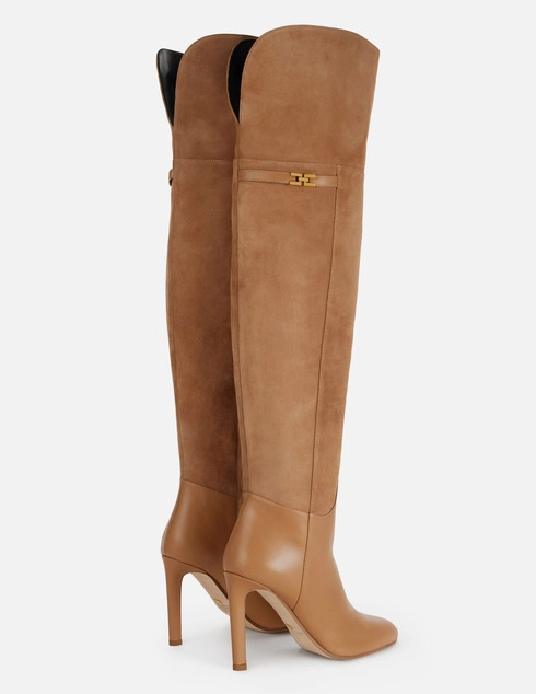 женские бежевые Ботфорты Elisabetta Franchi SA-25L-66E2-V950-AI6 - фото-2