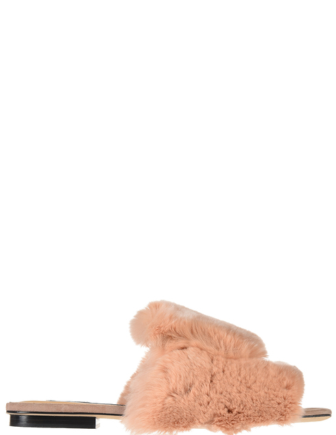 женские бежевые меховые Шлепанцы Sergio Rossi SA80380-5703_pink - фото-5