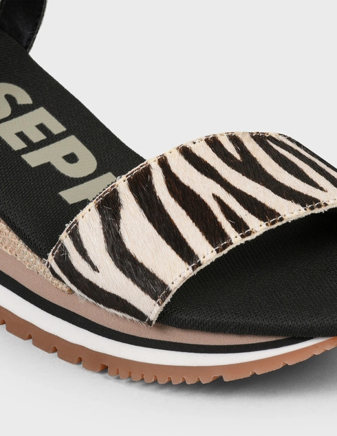 женские черные кожаные Босоножки Gioseppo 58649-zebra-black - фото-5