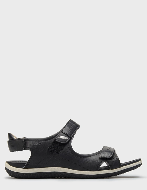 женские черные кожаные Сандалии Geox D52R6A000EK-C9997_black - фото-5