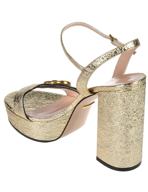женские золотые Босоножки Gucci 573021DKT007100-1920-gold - фото-2