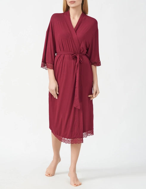 Pretty You London Bamboo-Lace-Kimono-Bordeaux_bordo фото-1