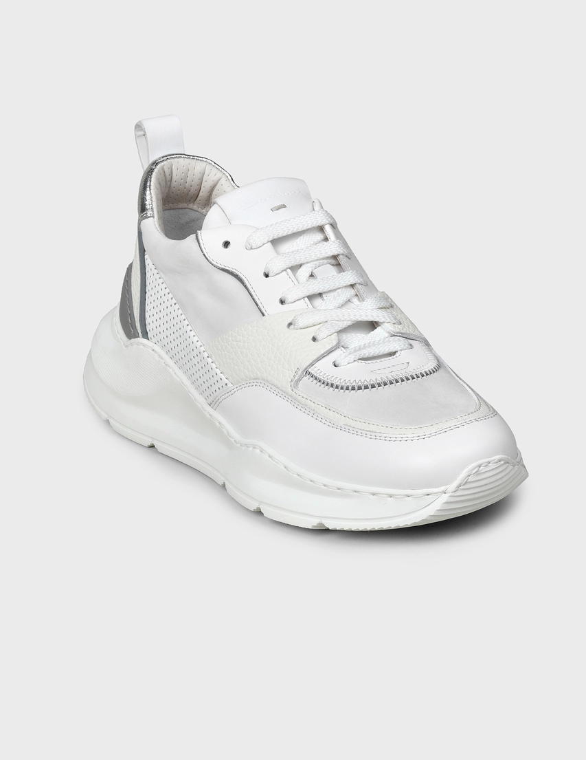 Santoni cheap white sneakers